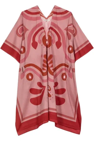 MARE DI LATTE Jakke, Dame, Lyserød, ONE SIZE, Bomuld, Barok Bomuld Poncho Kjole