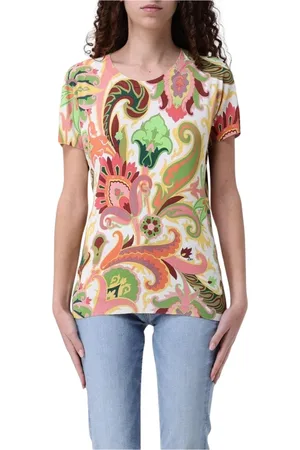 Etro Top, Dame, Flerfarvet, L, Uld, Farverig Paisley Strik Top