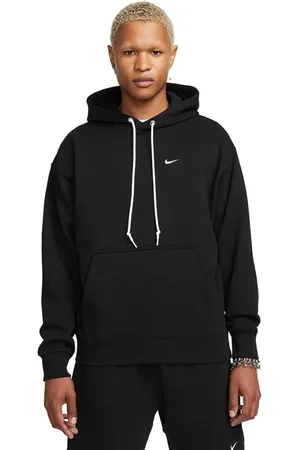 Nike Sweathshirts & Hoodies, Herre, Sort, S, Bomuld, Solo Swoosh Hoodie Sort Varm Polar Fleece