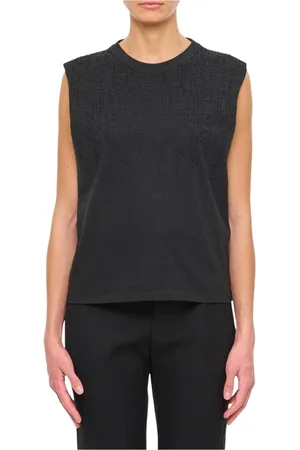Golden Goose Top, Dame, Sort, L, Bomuld, Sort ærmeløs pyntet top