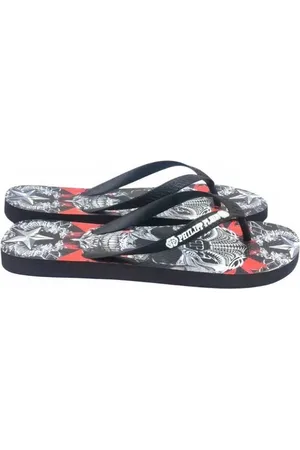 Philipp Plein Sko, Dame, Flerfarvet, 36 1/2 EU, Polyester, Grafisk Print Gummisål Slides