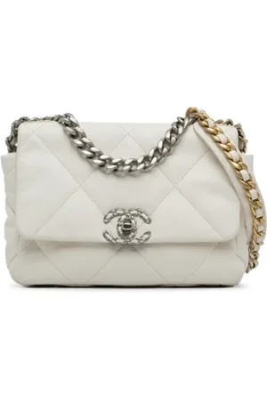 CHANEL Pre-owned, Dame, Hvid, ONE SIZE, Uld, Pre-owned Laeder chanel-tasker