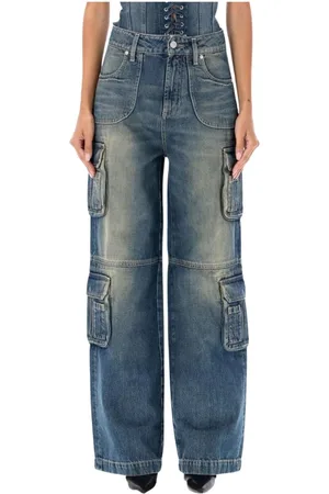 MISBHV Jeans, Dame, Blå, W27, Uld, Blå Cargo Jeans Stilfuldt Moderne Look