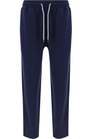 Brunello Cucinelli Bukser, Herre, Blå, S, Bomuld, Sweatpants med elastisk talje i jogger-stil