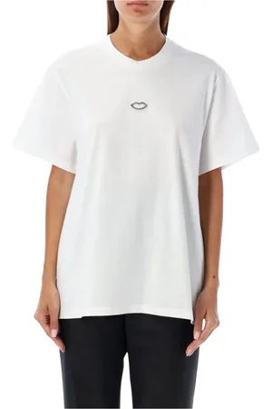Stella McCartney Top, Dame, Hvid, M, Bomuld, Hvid Lip Detail T-Shirt