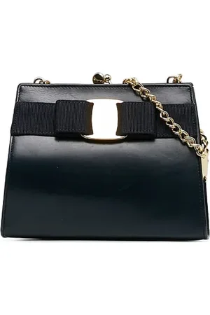 Salvatore Ferragamo Pre-owned, Dame, Blå, ONE SIZE, Uld, Pre-owned Laeder skuldertasker