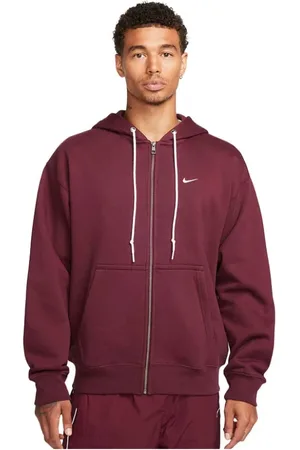 Nike Sweathshirts & Hoodies, Herre, Rød, XS, Bomuld, Swoosh Zip-up Hoodie Maroon