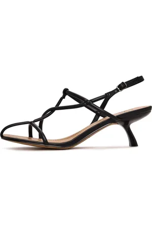 CESARE GASPARI Sko, Dame, Sort, 41 EU, Læder, Minimalist Strappy Heels