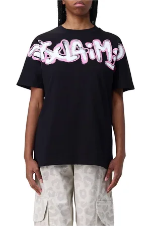 DISCLAIMER Top, Dame, Sort, XS, Uld, Stilfuld Graffiti Print Tee