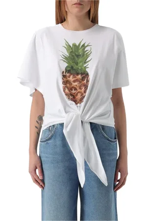 Stella McCartney Top, Dame, Hvid, XS, Bomuld, Hvid Ananas Grafisk Tee