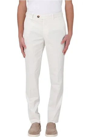 Brunello Cucinelli Bukser, Herre, Hvid, S, Beige Slim Fit Chinos