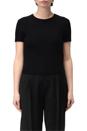 Alexander Wang Top, Dame, Sort, L, Polyester, Sort Crew Neck Top med tekstur