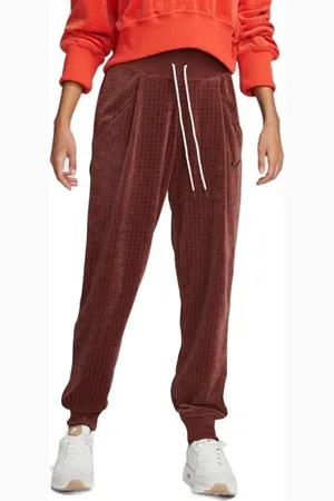 Nike Bukser, Dame, Brun, L, Polyester, Velour Joggers Brun Elegant Moderne Stil