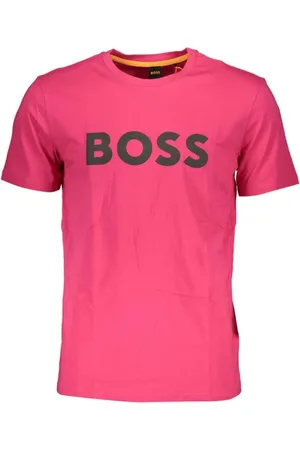 HUGO BOSS Top, Herre, Lyserød, L, Bomuld, Ikonisk Logo Bomuld T-shirt