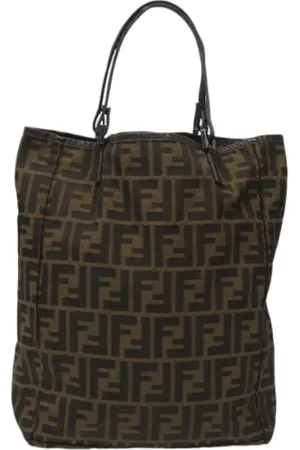 Fendi Pre-owned, Dame, Brun, ONE SIZE, Tyl, Pre-owned Canvas fendi-tasker