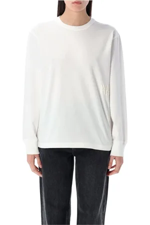 Alexander Wang Top, Dame, Hvid, M, Bomuld, Essentiel langærmet T-shirt