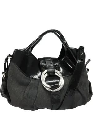 Bvlgari Pre-owned, Dame, Blå, ONE SIZE, Uld, Pre-owned canvas håndtasker