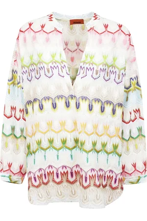 Missoni Bluser & Skjorter, Dame, Flerfarvet, M, Krog Mini Kjole med Knappede Manchetter