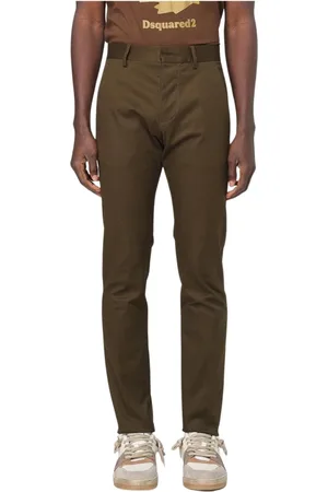 Dsquared2 Bukser, Herre, Grøn, XS, Uld, Slim Fit Sort Chinos Bukser