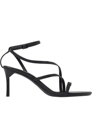Armani Exchange Sko, Dame, Sort, 39 EU, Læder, Sorte Stiletto Sandaler Elegant Design