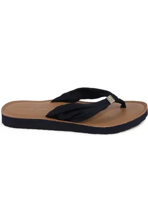 Tommy Hilfiger Sko, Dame, Blå, 39 EU, Bomuld, bomuld Flip Flops