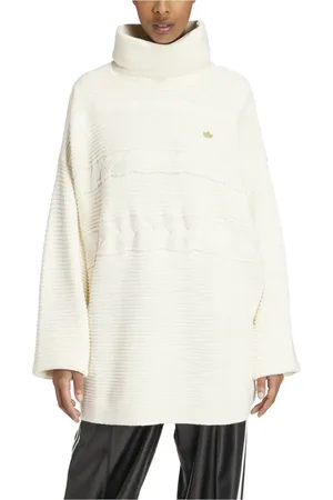 adidas Strik, Dame, Hvid, M, Bomuld, Hvid Turtleneck Sweater Klassisk Komfort