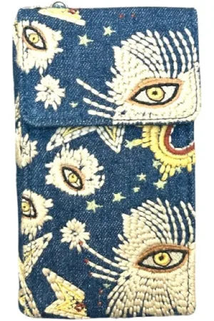 Sista Paris Tilbehør, unisex, Flerfarvet, ONE SIZE, Læder, Denim Cosmic Meghan Taske med Læderrem