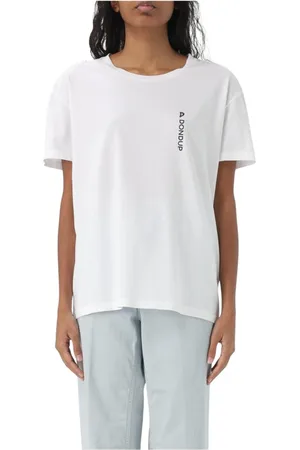 Dondup Top, Dame, Hvid, M, Bomuld, Hvid Crew Neck T-Shirt