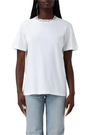 Golden Goose Top, Dame, Hvid, L, Krystal Halsudskæring T-shirt Elegant Hvid