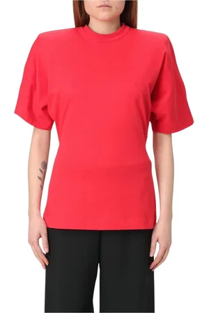 Pinko Top, Dame, Rød, XS, Uld, Vibrant Grafisk Print T-shirt
