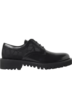 VALENTINO GARAVANI Sko, Herre, Sort, 40 EU, Uld, Klassiske Sorte Brogue Derby Sko