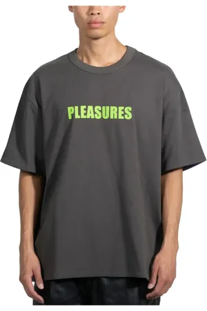 Pleasures Top, Herre, Grå, M, Bomuld, Vendbar Tung T-shirt Kul Lilla