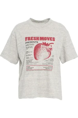 Golden Goose Top, Dame, Grå, M, Uld, Grå T-shirt med Stilfulde Detaljer