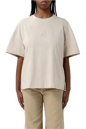Armani Exchange Top, Dame, , L, Bomuld, Hvid Logo T-shirt
