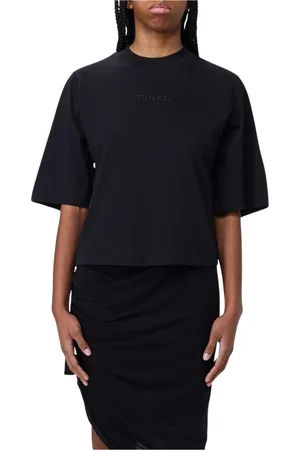 Pinko Top, Dame, Sort, L, Bomuld, Sort kortærmet T-shirt
