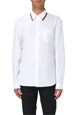 Gucci Skjorte, Herre, Hvid, XL, Uld, Elegant Hvid Button-Up Skjorte