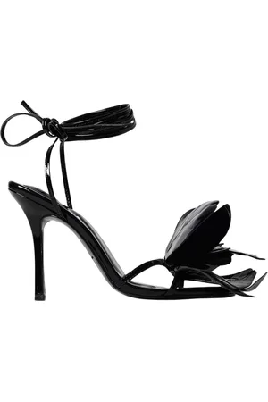 Alexander Wang Sko, Dame, Sort, 37 EU, Læder, Sort Patentlæder Hæle Sandaler