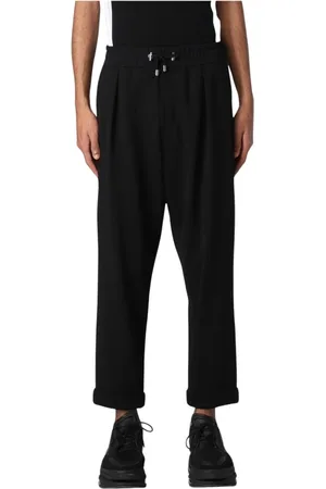 Balmain Bukser, Herre, Sort, L, Sorte Plisserede Afslappede Bukser