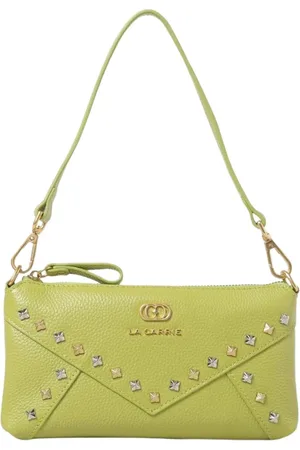 La Carrie Taske, Dame, Grøn, ONE SIZE, Læder, Gul læder crossbody taske