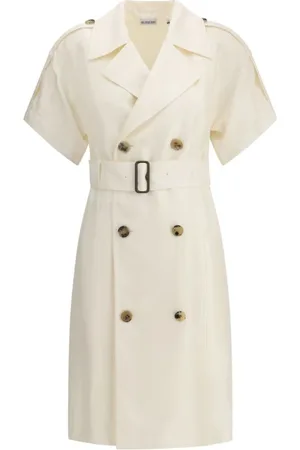 Burberry Frakke, Dame, Hvid, XS, Klassisk Trench Kjole