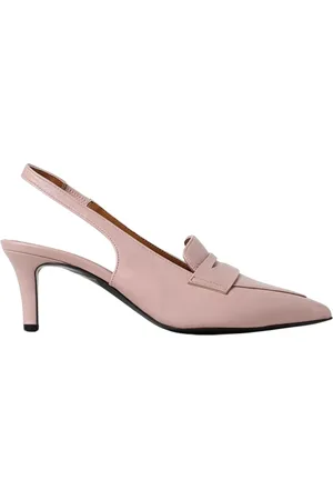 Via Roma Sko, Dame, Lyserød, 36 EU, Læder, Sort Læder Pumps med Spids Tå
