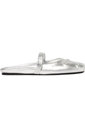 Marni Sko, Dame, Grå, 36 EU, Læder, Sølv Metallic Ballerina Flats