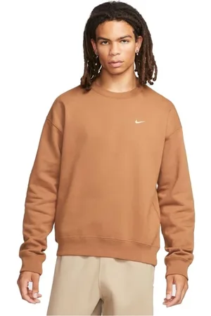 Nike Sweathshirts & Hoodies, Herre, Brun, 2XL, Uld, Brun Crewneck Stilfuld Behagelig