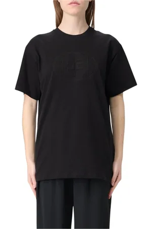 Elisabetta Franchi Top, Dame, Sort, XS, Bomuld, Præget Logo Polo Skjorte