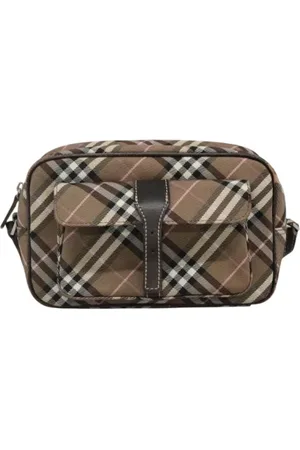 Burberry Pre-owned, Dame, Brun, ONE SIZE, Uld, Pre-owned Canvas skuldertasker