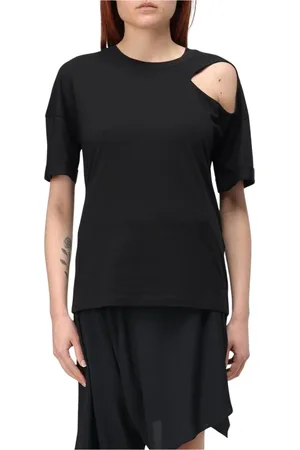 FEDERICA TOSI Top, Dame, Sort, XS, Uld, Sort kortærmet T-shirt