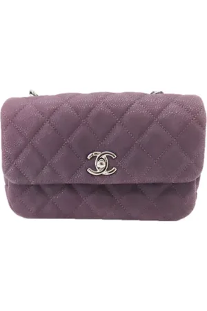 CHANEL Pre-owned, Dame, Lilla, ONE SIZE, Uld, Pre-owned Laeder crossbody-tasker