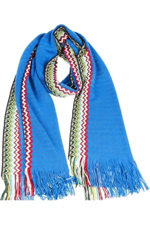 Missoni Tilbehør, Herre, Flerfarvet, ONE SIZE, Uld, Geometrisk Frynset Tørklæde