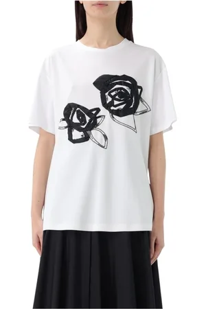 Max Mara Top, Dame, Hvid, M, Bomuld, Broderet Rose Sweater