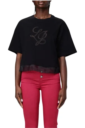 Liu Jo Top, Dame, Blå, S, Bomuld, Himmelblå Lagdelt T-shirt Top